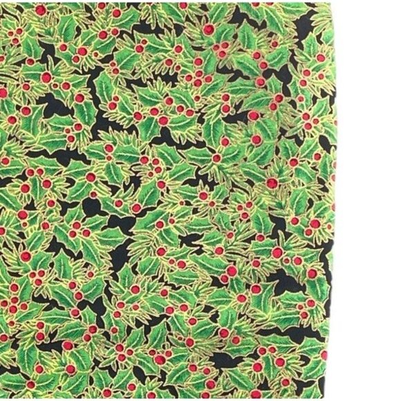 Christmas Stocking Cowboy Boot Shape Holly Berry Print Handmade - Picture 2 of 7